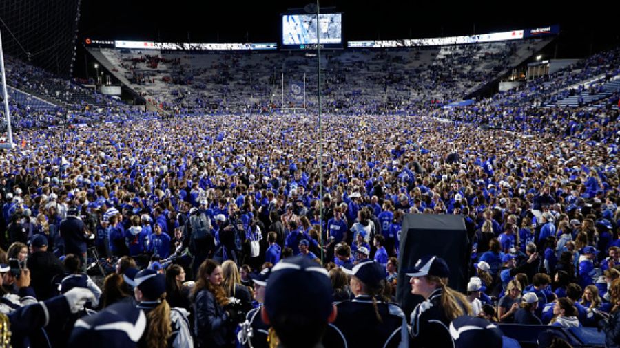 BYU field storming...