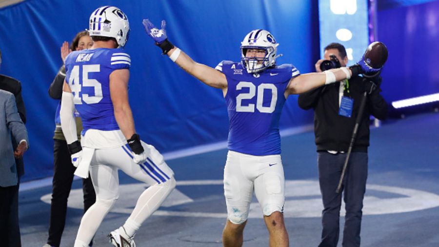 College Football Playoff BYU TE Carsen Ryan...