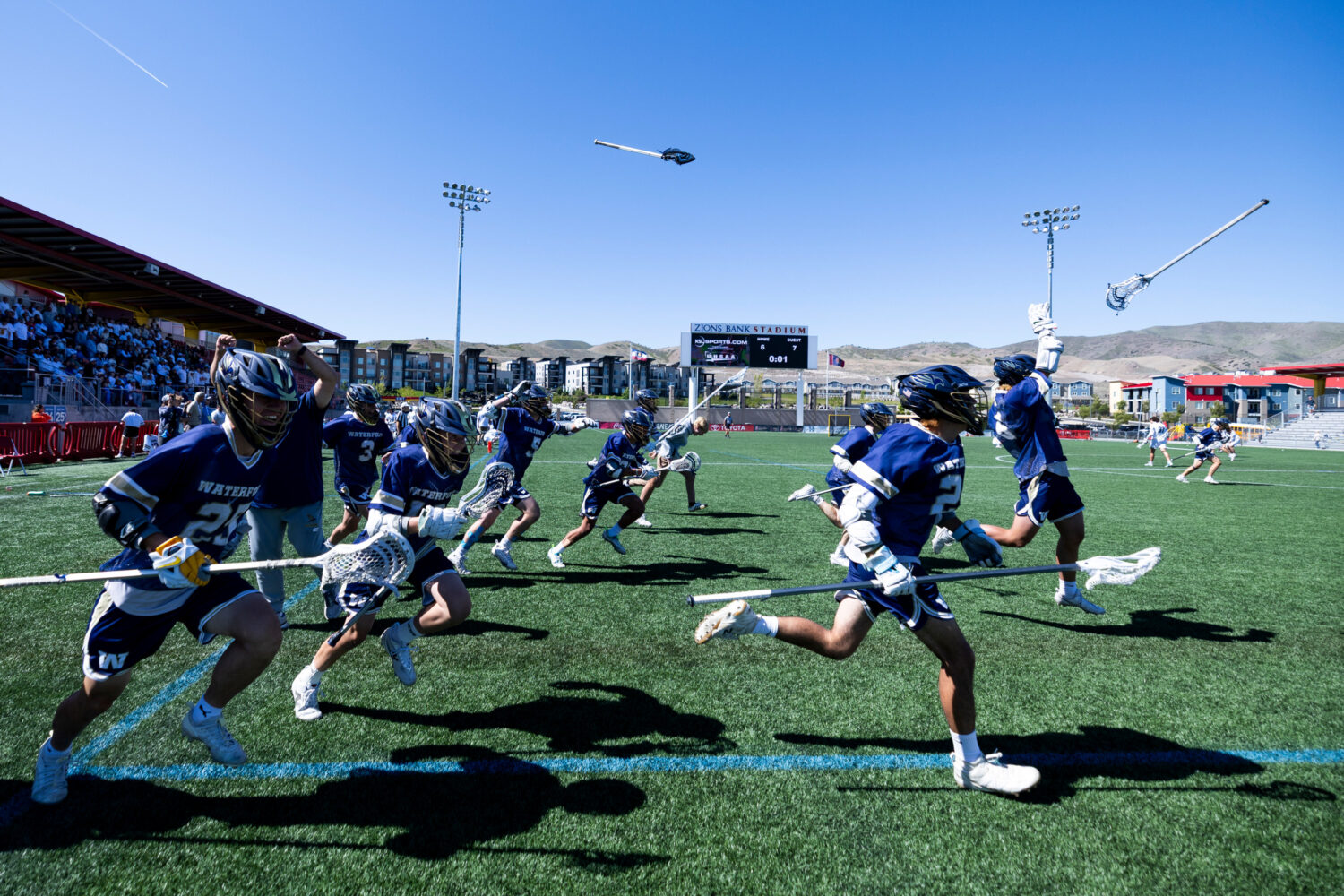 Waterford plays Juan Diego in the 4A boys lacrosse championship game at Zions Bank Stadium in Herri...