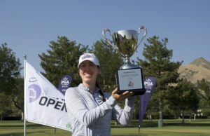 Emilee Hoffman, a former Texas golfer and Epson Tour pro who lives in Salt Lake City, won the 2025 Larry H. Miller Utah Women's Open at the Salt Lake Country Club. (Photo: Sean Walker, KSL.com)