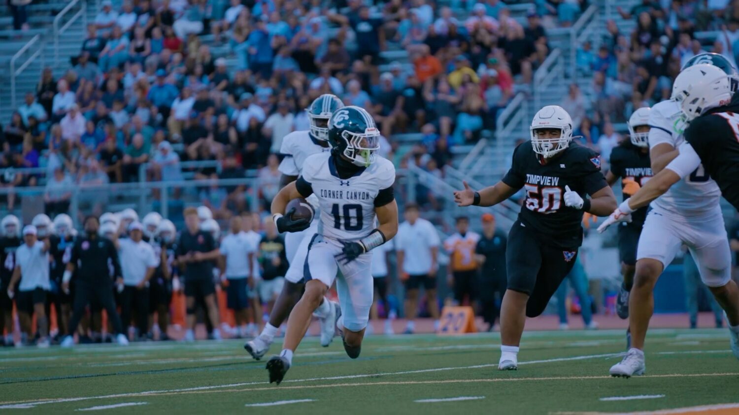Diesel Dart scores on a 2-yard rushing touchdown in the second quarter of Corner Canyon's 40-7 win ...