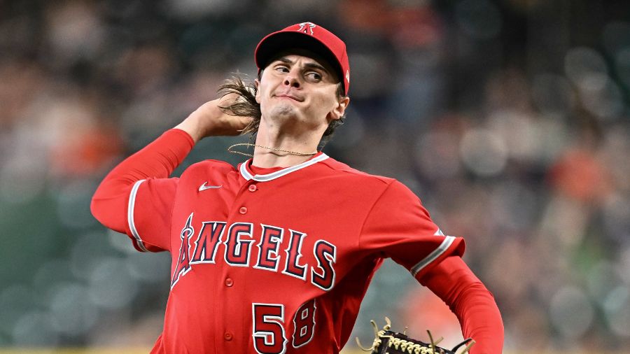 George Klassen #58 of the Los Angeles Angels...