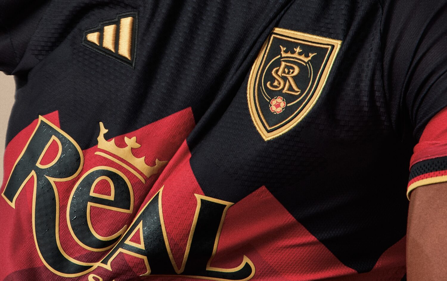 Real Salt Lake forward Morgan Guilavogui shows the club's vintage "Black Diamond" kit, a nod to Uta...