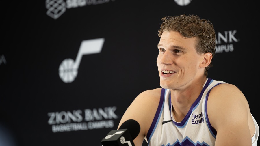 Utah Jazz power forward Lauri Markkanen at media day...