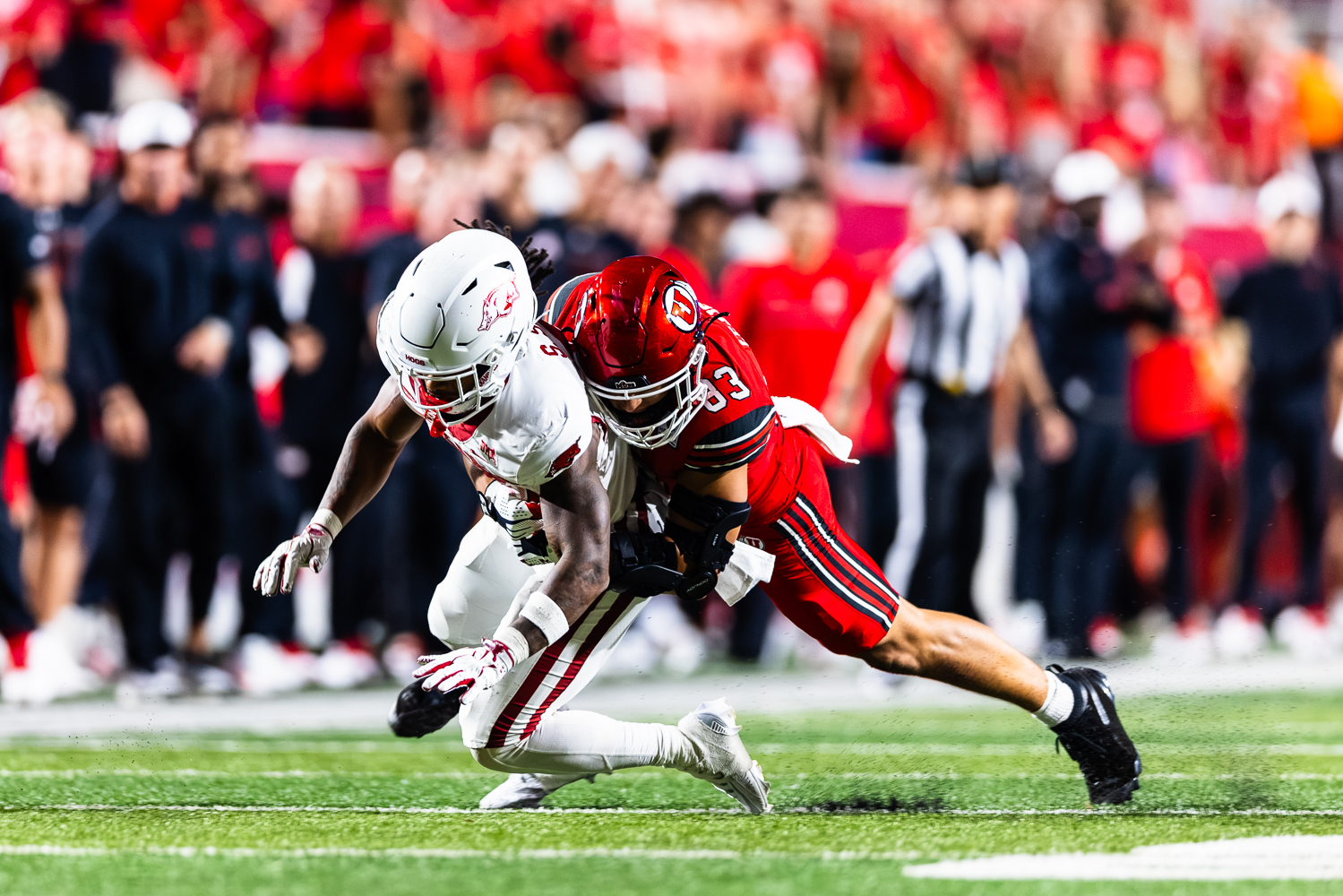 Arkansas Razorbacks vs. Utah Utes at Rice Eccles Stadium in Salt Lake City, Utah on Saturday, Sep 1...
