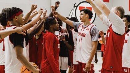 Utah basketball at practice this offseason....