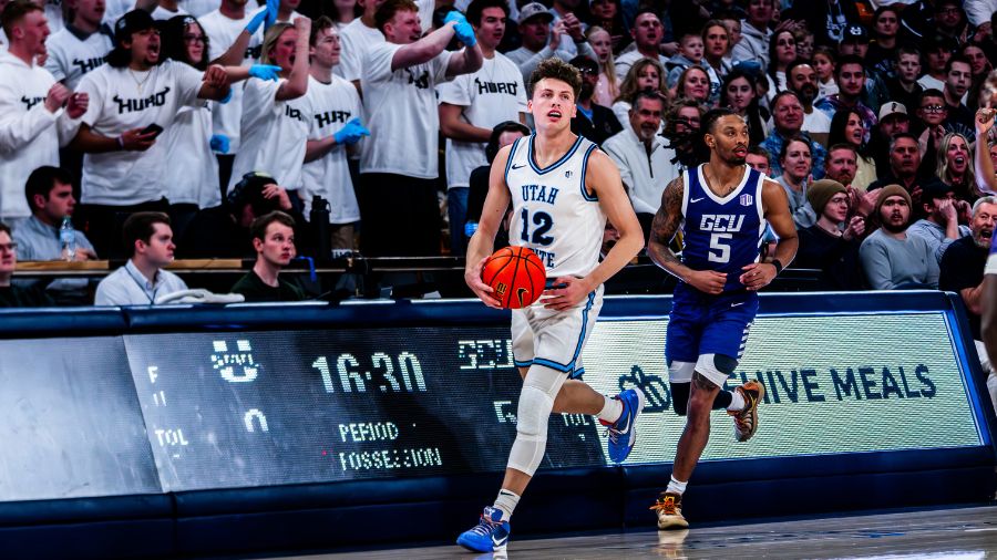 Utah State Mason Falslev Pac-12 basketball preseason rankings...