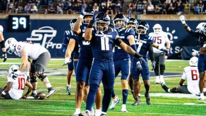 Utah State football vs. Texas State Asher Cunningham...