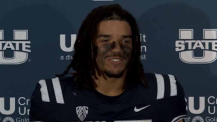 Utah State linebacker Asher Cunningham...